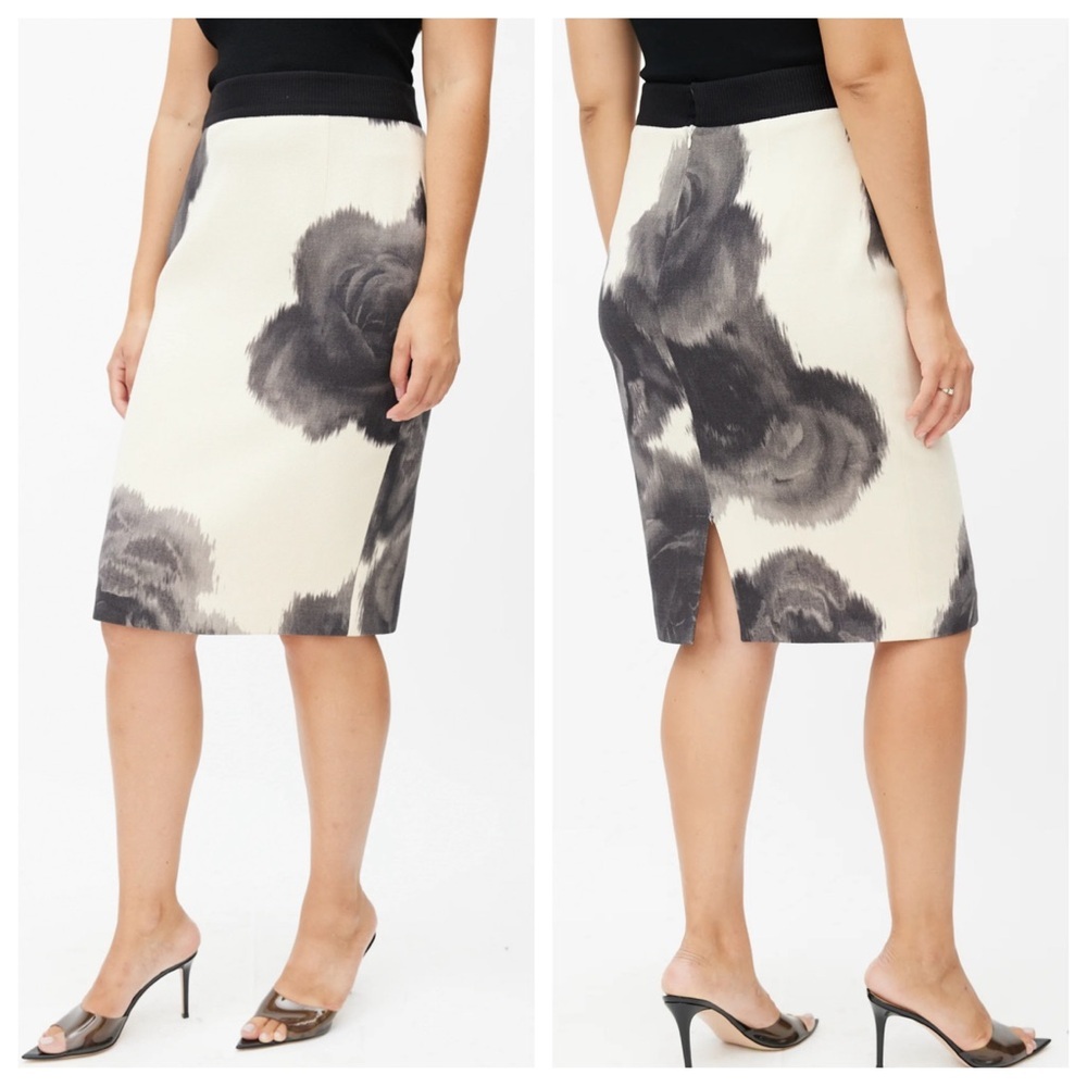 Giambattista Valli Cream & Grey Floral skirt